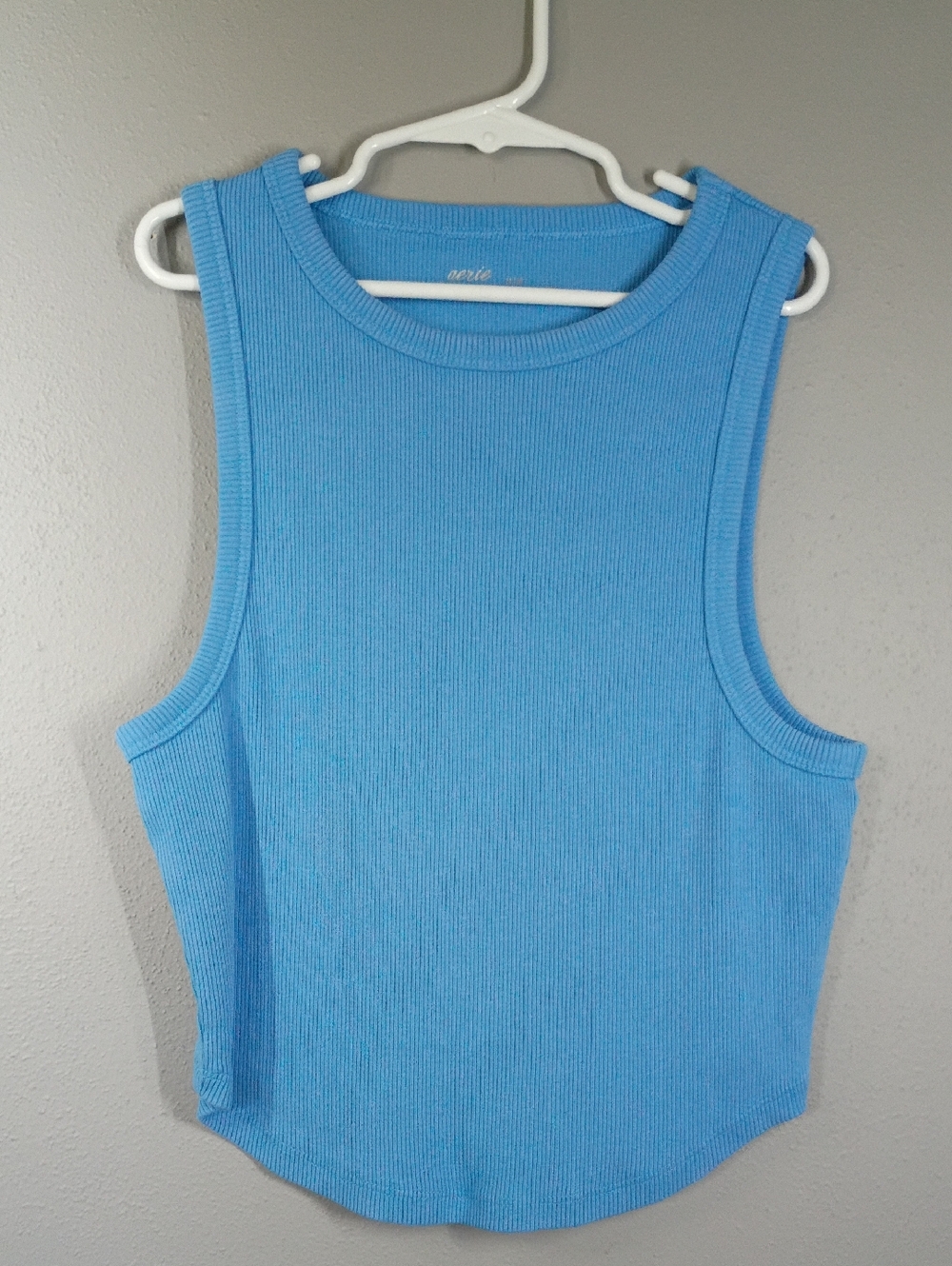 Aerie Bundle Of Ribbed Cropped Tank Top - Lime Green, Pink And Blue Size Medium - Picture 8 of 12